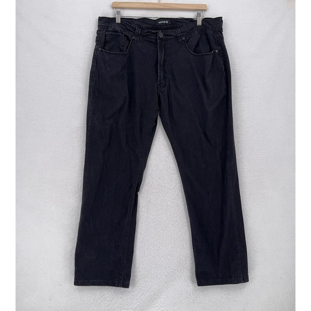 Makobi Mens Black Denim Streetwear Straight Leg Jeans Sz 38x28